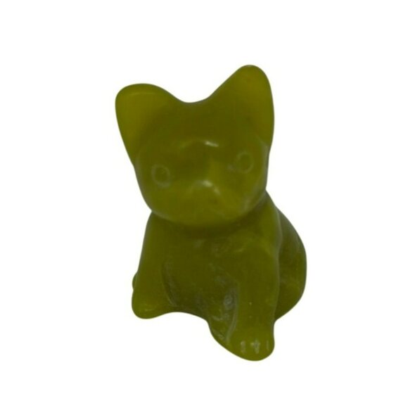 VTG Green Pug Dog Figurine – Hand-Carved Stone Puppy Statue – 1" Pet Lover Gift - Picture 1 of 5